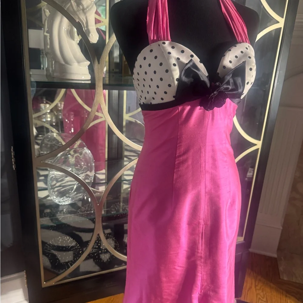 Sherri Hill Punk Black and White Polka Dot Dress - Picture 4 of 11